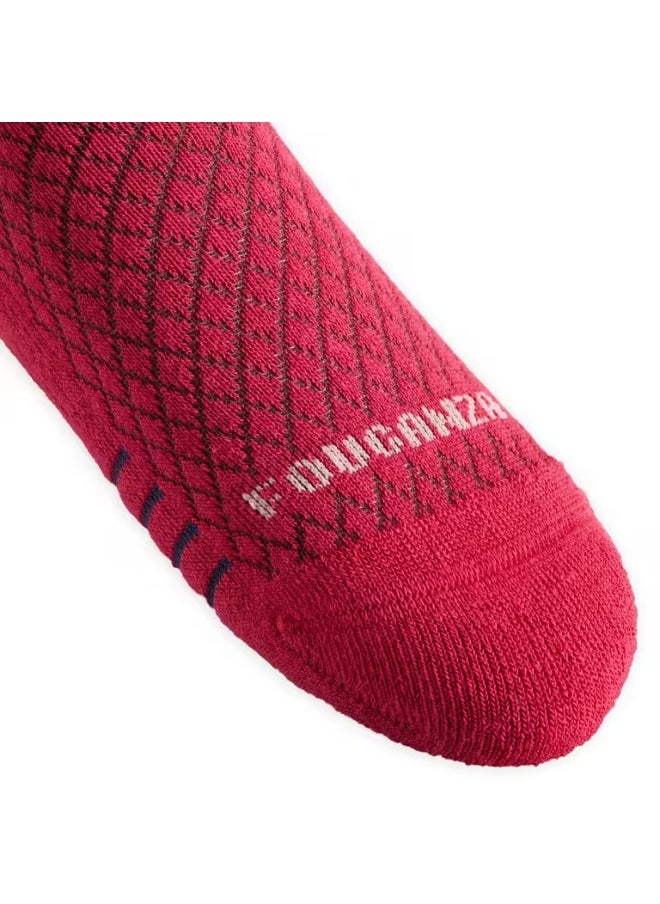 FOUGANZA Kids' Riding Socks SKS 500 - Navy/Pink Pony Print  - Image 3