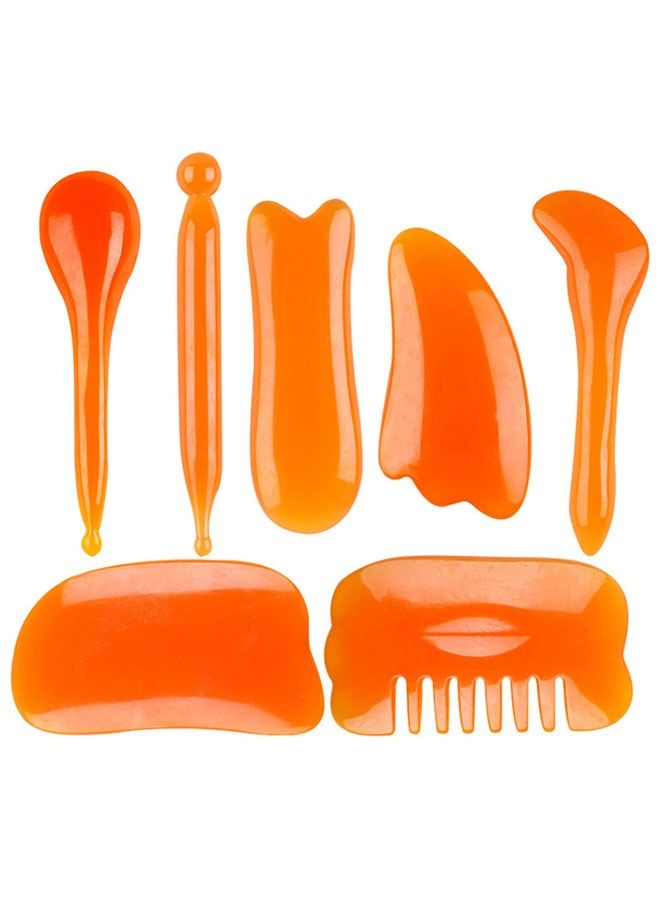 7-Piece Resin Gua Sha Massage Tool for Face, Eye, Neck, Body Massage