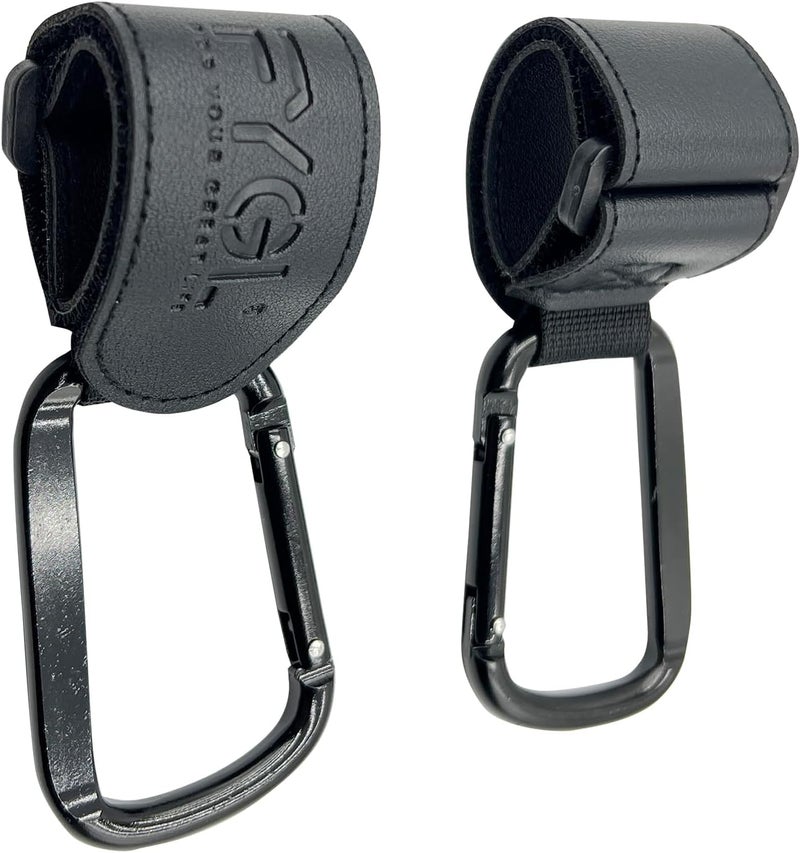 FYGL Stroller-Hooks - Adjustable Stroller Carabiner Clips, Universal Stroller Clips and Hooks for Parents and Travelers - Ideal Stroller Accessories for Shopping, Travel, and Baby Gear - Black, 2 Pack - Image 1
