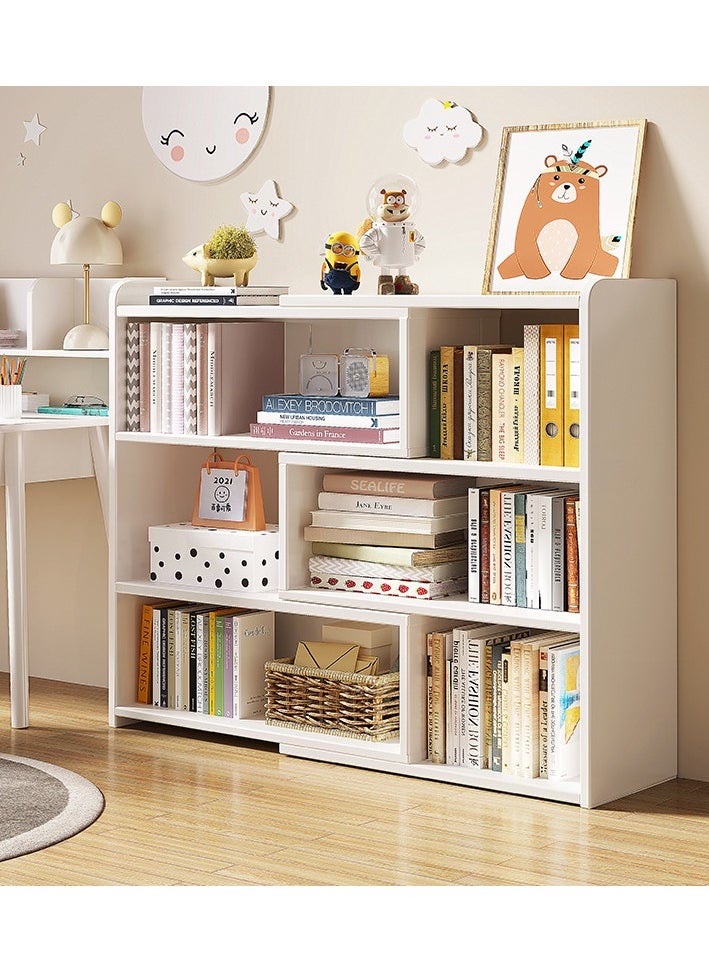 CityRiya-Long White Bookcase, Retractable Bookshelf, Storage Cabinet Extendable Length 60-110cm, Office Supplies Storage Cabinet, Kitchen Sideboard Cabinet Cupboard, Home Kitchen Office Display Storage Rack  - Image 2