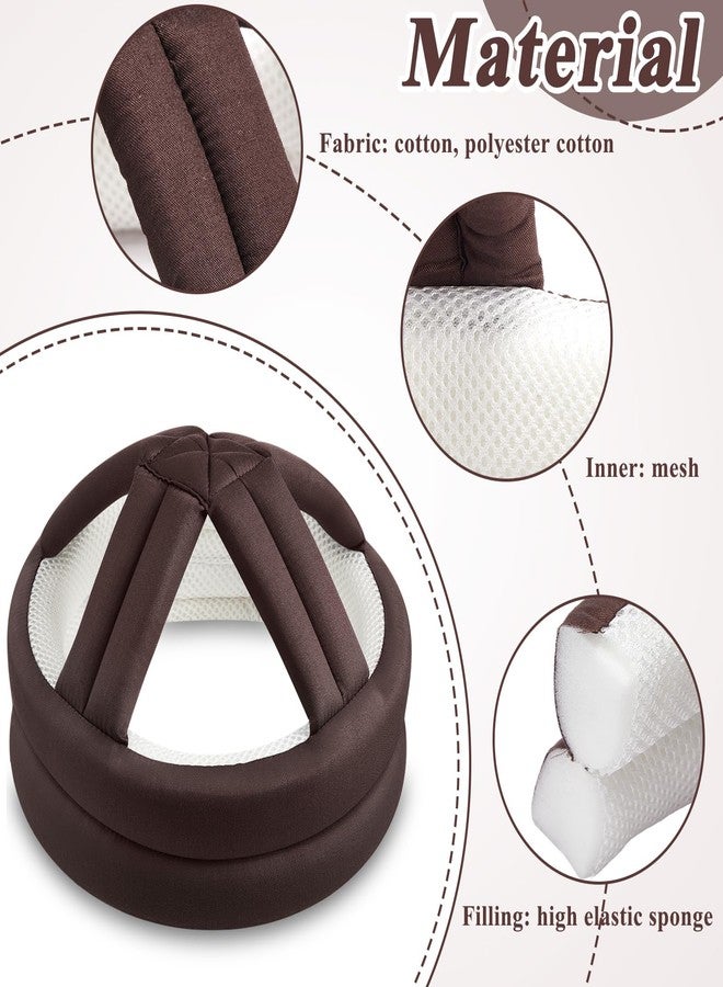 Woanger 1 Pcs Anti Fall Elder Head Safety Helmet for Adults Special Needs Thick Soft Protective Hat Adjustable Seniors Fall Prevention Head Protection Cap Elderly Helmet for Injury(Coffee) - Image 3