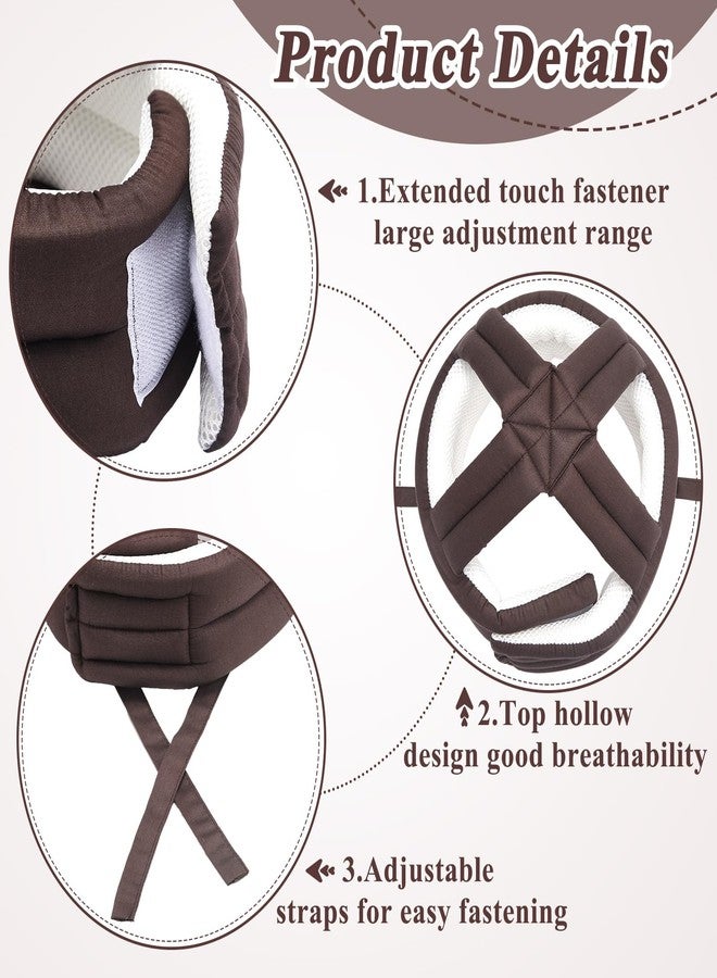 Woanger 1 Pcs Anti Fall Elder Head Safety Helmet for Adults Special Needs Thick Soft Protective Hat Adjustable Seniors Fall Prevention Head Protection Cap Elderly Helmet for Injury(Coffee) - Image 4