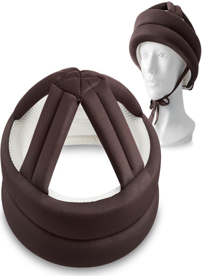 Woanger 1 Pcs Anti Fall Elder Head Safety Helmet for Adults Special Needs Thick Soft Protective Hat Adjustable Seniors Fall Prevention Head Protection Cap Elderly Helmet for Injury(Coffee) - Image 1