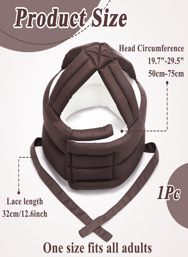 Woanger 1 Pcs Anti Fall Elder Head Safety Helmet for Adults Special Needs Thick Soft Protective Hat Adjustable Seniors Fall Prevention Head Protection Cap Elderly Helmet for Injury(Coffee) - Image 2