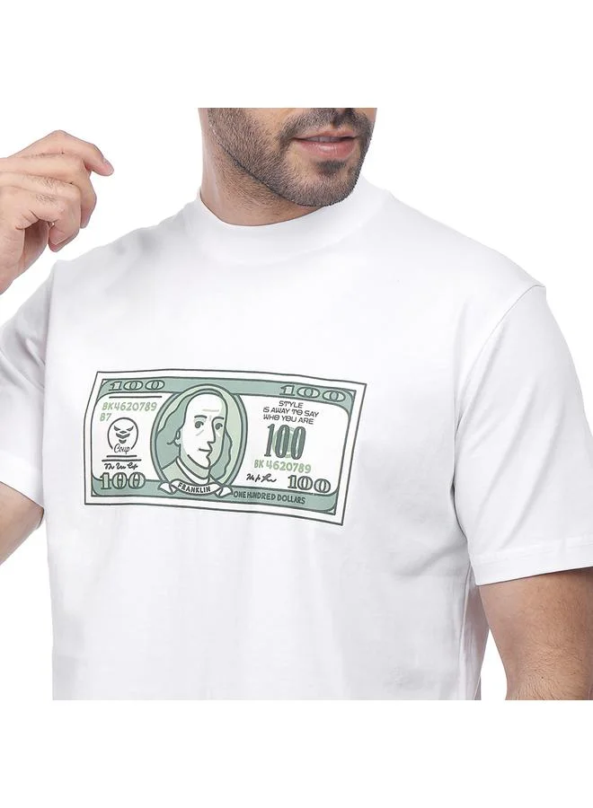 Coup Coup - Dollar Print T-Shirt with Short Sleeves