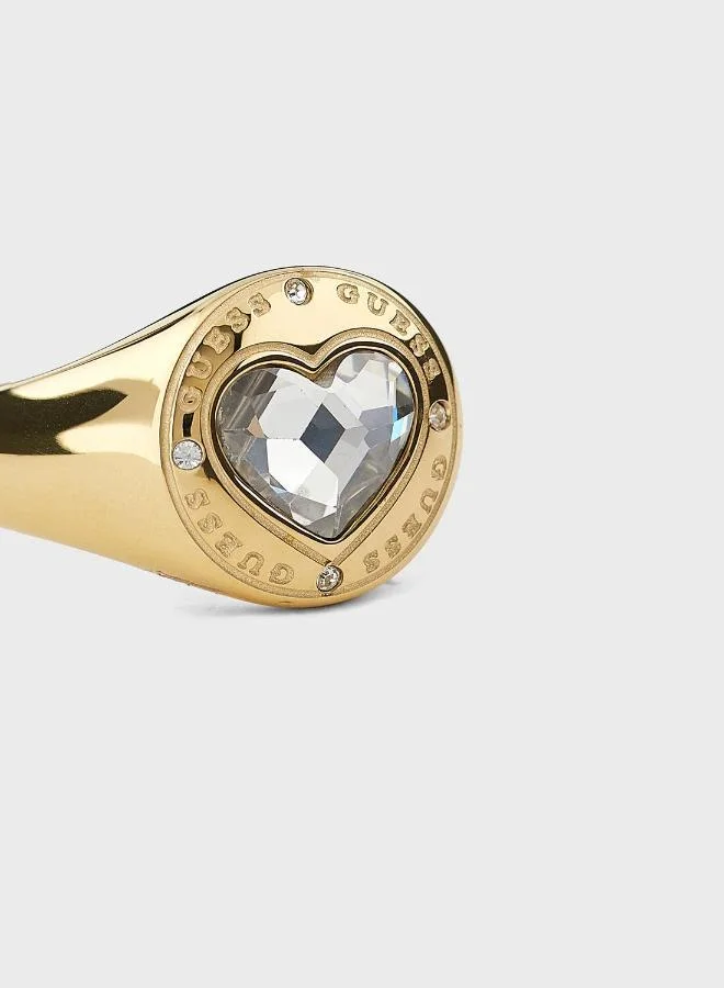 Guess  Crystal Heart Ring for Women | Best Price UAE
