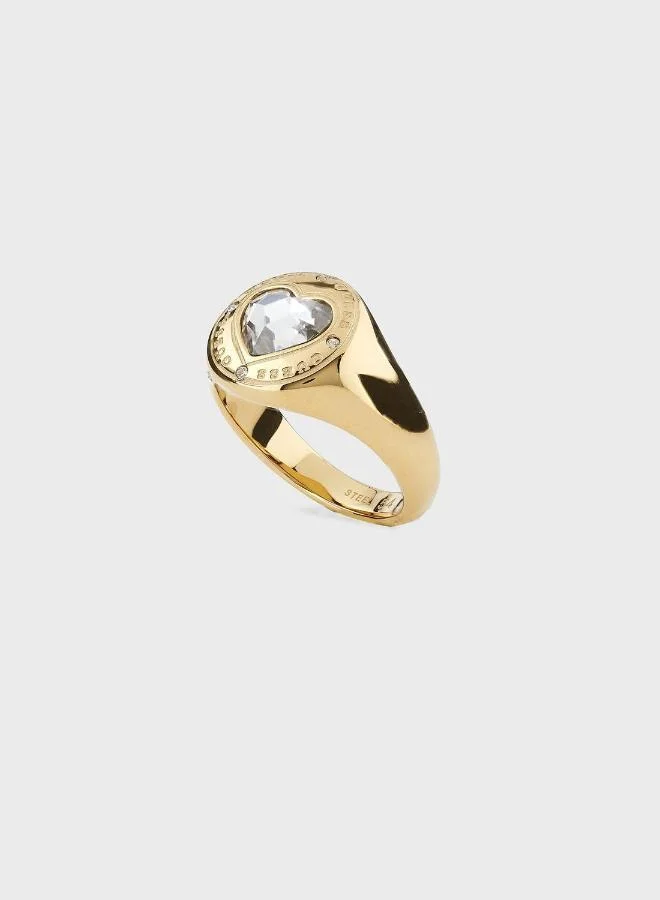 Guess  Crystal Heart Ring for Women | Best Price UAE