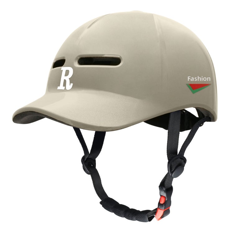 In-Mold Urban Bike Helmet – One-Piece Molded Lightweight Casual Cycling Helmet with Baseball Brim, Ventilated EPS Foam for E-Bike, Scooter, Skateboarding & Roller  Skating