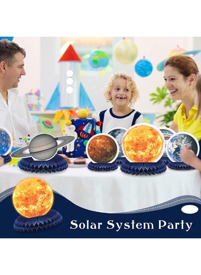 Eersida 10 Pieces Space Solar System Theme Honeycomb Centerpieces Table Topper Outer Space Party Supplies Planet Honeycomb Galaxy Photo Booth Props for Kids Birthday Party Decorations Baby Shower Supplies - Image 3