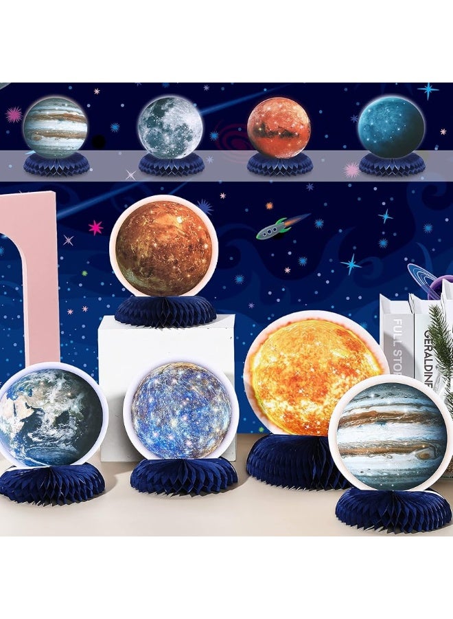 Eersida 10 Pieces Space Solar System Theme Honeycomb Centerpieces Table Topper Outer Space Party Supplies Planet Honeycomb Galaxy Photo Booth Props for Kids Birthday Party Decorations Baby Shower Supplies - Image 4