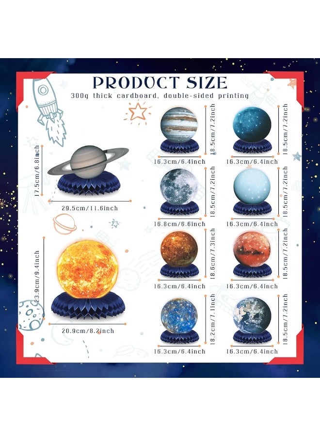Eersida 10 Pieces Space Solar System Theme Honeycomb Centerpieces Table Topper Outer Space Party Supplies Planet Honeycomb Galaxy Photo Booth Props for Kids Birthday Party Decorations Baby Shower Supplies - Image 5