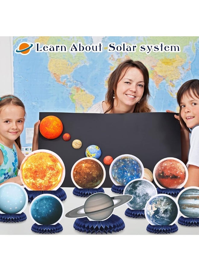 Eersida 10 Pieces Space Solar System Theme Honeycomb Centerpieces Table Topper Outer Space Party Supplies Planet Honeycomb Galaxy Photo Booth Props for Kids Birthday Party Decorations Baby Shower Supplies - Image 1