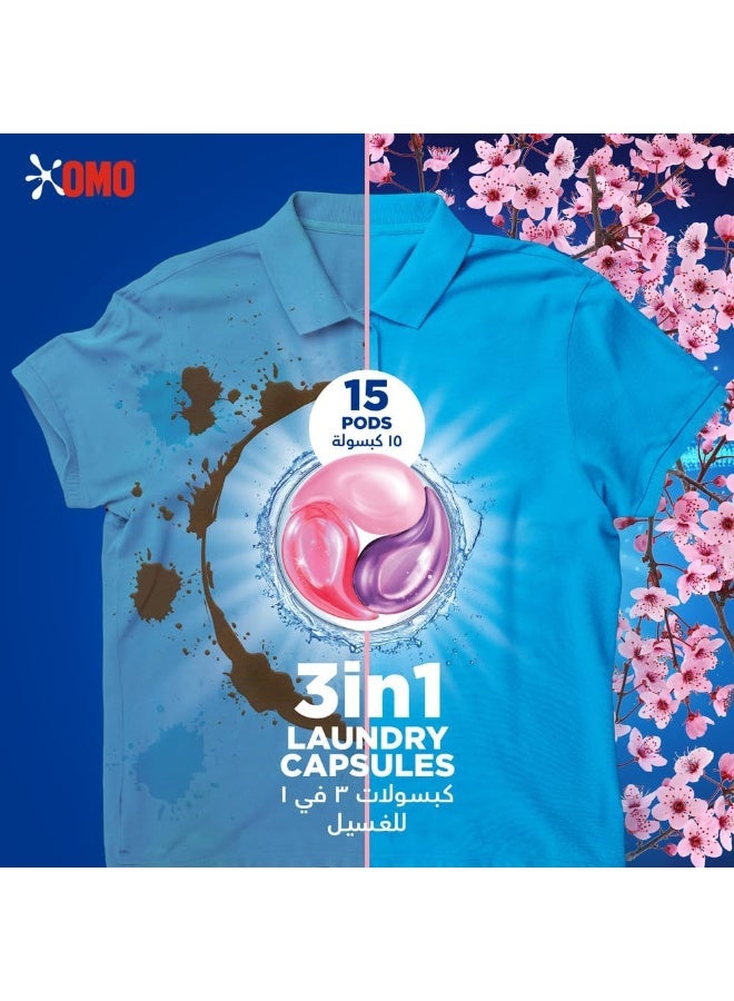 Omo Comfort 3In1 Laundry Capsules Cherry Blossom Freshness 15 Capsules - Image 5