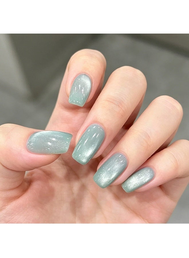 Born Pretty Color Nail Gel, Lake Blue Glass Cat Eye Gel Nail Polish, Light Green Shimmer Magnetic UV/LED Soak-Off Nail Gel, Salon-Quality Long-Lasting Manicure Varnish 10ml - Image 5