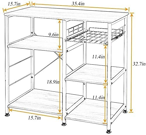 INDIAN DECOR INDIAN DECOR XL6700 Utility Pantry Shelves Durable 3Tier Kitchen Bakers Rack Utility Microwave Oven Stand Storage Cart Workstation Shelf White  - Image 3
