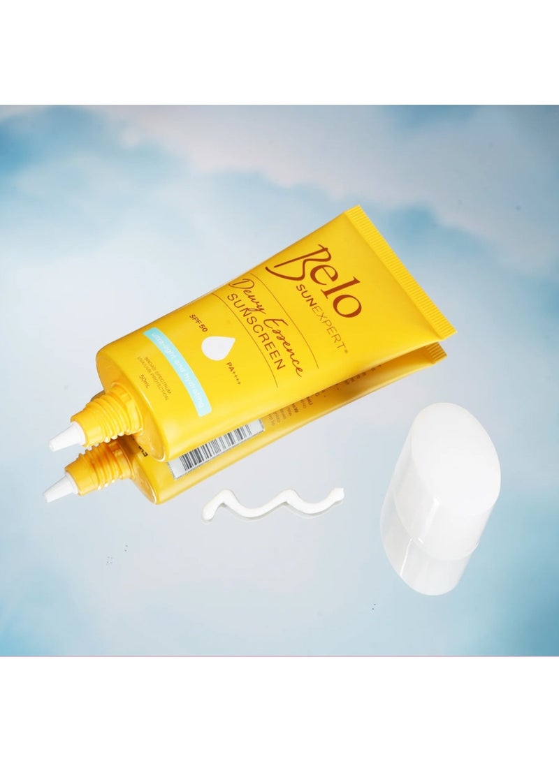 Belo SunExpert Dewy Essence Sunscreen – Daily UV Protection for Healthy Looking Skin This ultra-light sunscreen is designed to provide reliable protection against UVA and UVB rays while delivering essential hydration. Its comfortable formula leaves skin feeling soft, refreshed, and naturally radiant without a greasy residue. - Image 2