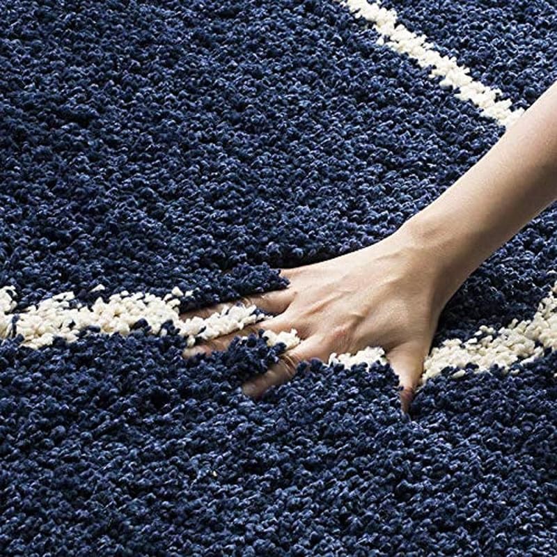 FIASCO Shaggy Floor Carpets for Living Room, Elegant Bed Side Runner, Modern Carpets for Bedroom, Drawing Room, Kids Room, Soft Sofa Carpets for Living Room Size 1.5X4 Feet Blue - Image 3
