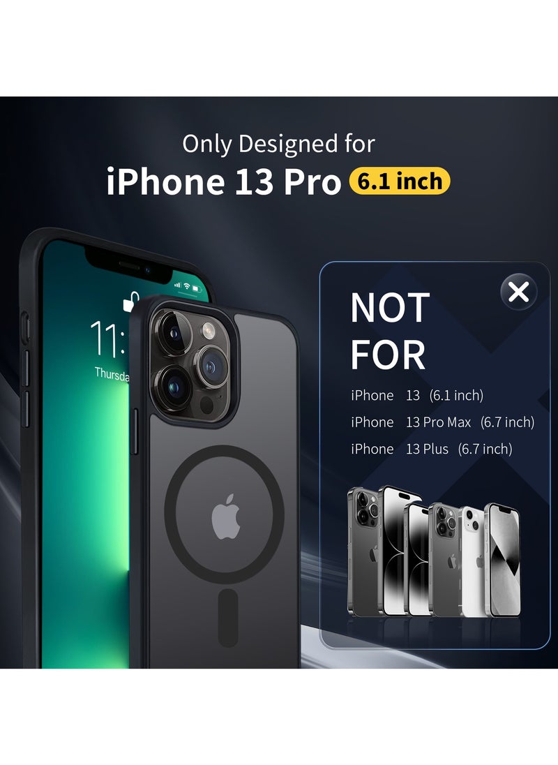 INFOSUN - INFOSUN iPhone 13 Pro Case Cover Compatible with MagSafe Magnetic Designed Shockproof Case Translucent Matte Protective Cover Back Hard Cases with Magnet for iPhone 13 Pro Case Black - Image 1