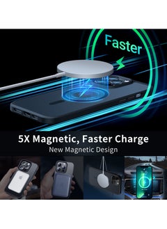 INFOSUN INFOSUN iPhone 13 Pro Case Cover Compatible with MagSafe Magnetic Designed Shockproof Case Translucent Matte Protective Cover Back Hard Cases with Magnet for iPhone 13 Pro Case Black  - Image 3