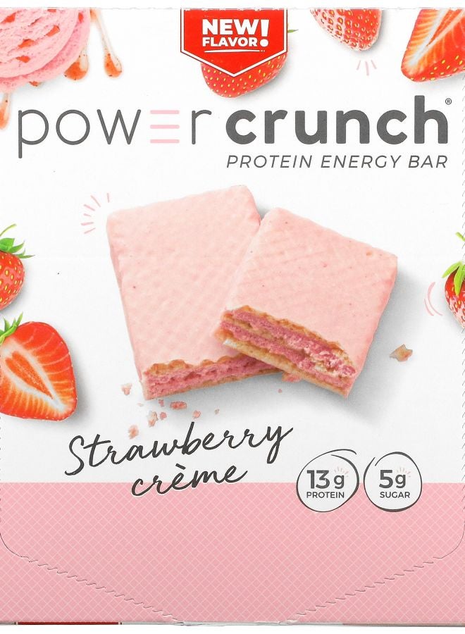Power Crunch Protein Energy Bar Strawberry Creme 12 Bars 1.4 oz (40 g) Each