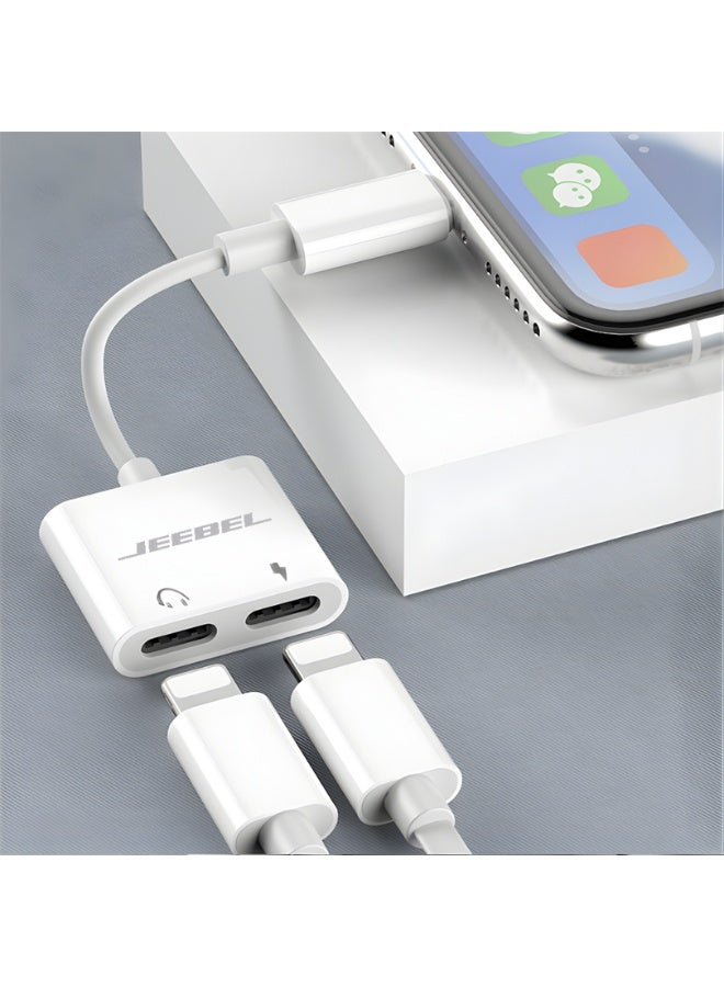 Jeebel Dual Lightning 2-in-1 Adapter + Lightning Earphones + 20W Charging Cable - One bundle that gives you fast charging, clear sound, and easier use for all your iPhone devices. - Image 2