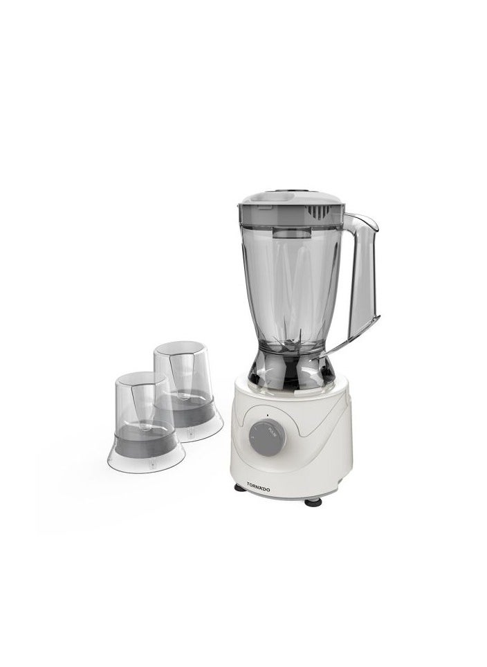 تورنيدو - خلاط كهربائي تورنيدو 400 وات 1.5 لتر 2 مطحنة رمادي BL400/2-GRAY - Image 1