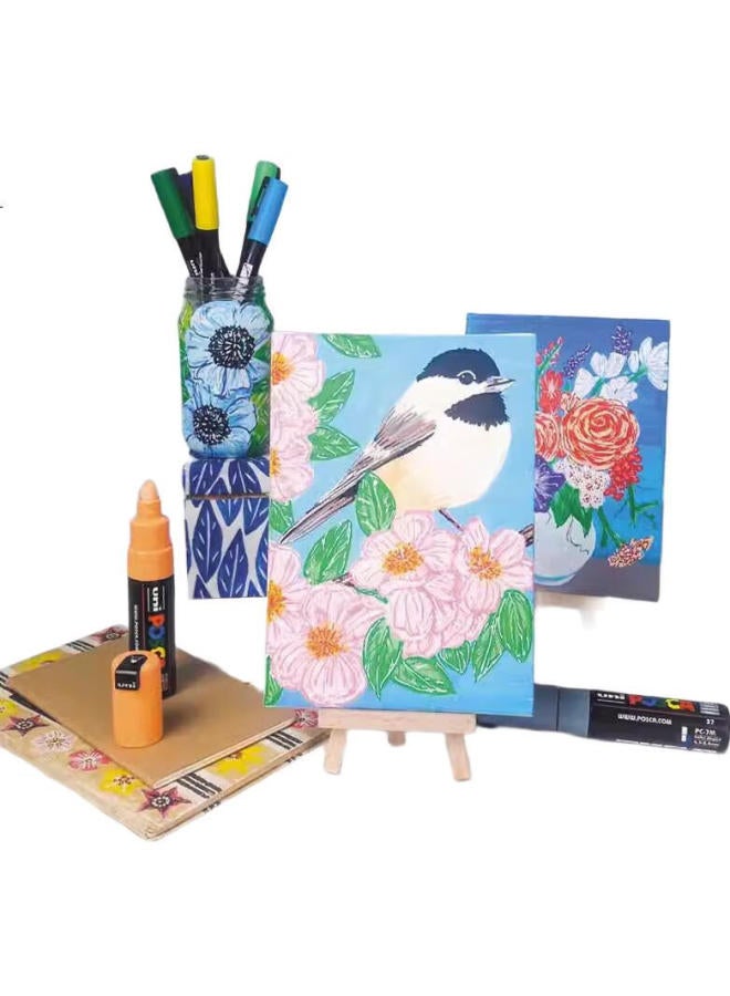 يوني Mitsubishi Posca Series Marker Pen قلم ترميز ملون للبوسترات الإعلانية قلم رسم مكتبي قلم رسم يدوي للجداريات Pc-5m أخضر فاتح قلم فردي - Image 3