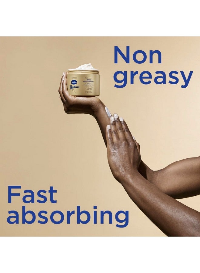 Vaseline كريم الجسم المغذي العميق Radiant X 100% زبدة الشيا النقية وزيت جوز الهند وفيتامين سي والببتيدات 10 أونصة - Image 4