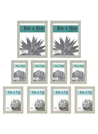 MCS Gallery Essential Picture Frames, Photo Gallery Wall Frame Set with 4 x 6 Inch, 5 x 7 Inch, and 8 x 10 Inch Frames, Gray Woodgrain, 10 Piece - pzsku/ZC73148CD63EFC8CE6D9FZ/45/_/1737032088/03669350-c56a-4712-9c88-2fa4dacfbf17