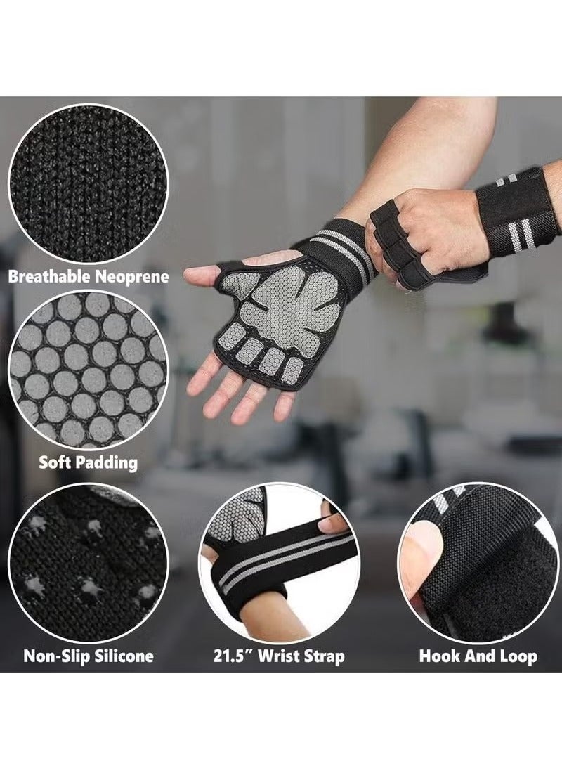 اترجسز الرجال والنساء ممارسة رفع الأثقال والقفازات ، المعصم دعم مكافحة زلة قبضة القفازات ، خفيفة الوزن ، تنفس ، قفازات التدريب ، هو الخيار المثالي للعائلات الجمنازيوم - الجمنازيوم الملحقات . - Image 4