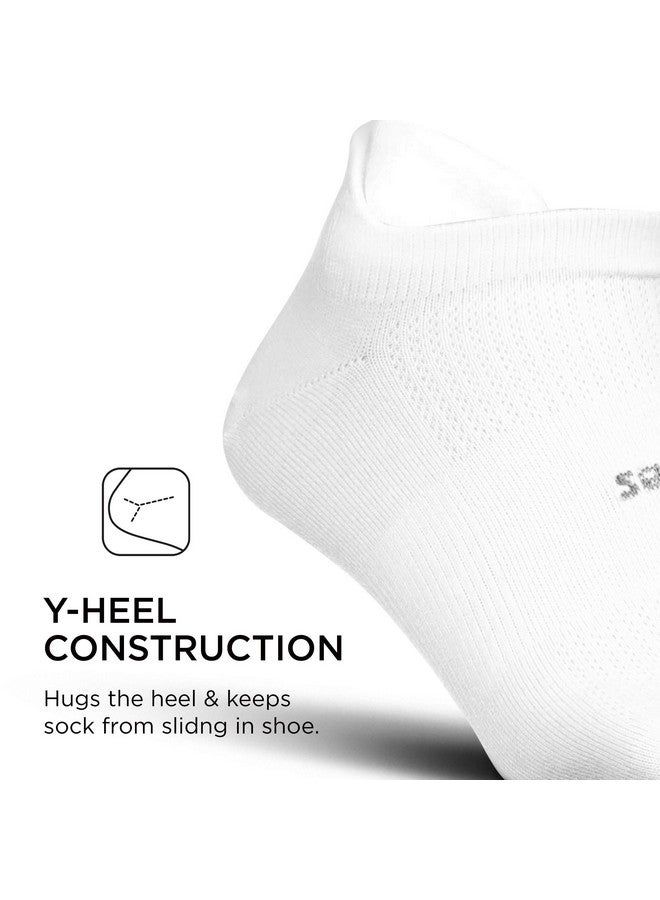 Feetures Feetures High Performance Ultra Light Ankle Sock - No Show Socks for Women & Men with Heel Tab - White, Medium - (3 Pair)  - Image 5