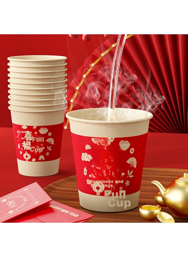 Sodolike Festive Disposable Cups, 210ml, 100 Pieces, Thickened Natural Paper Cups For Weddings, Celebrations, Festivals, And Banquets - Image 2