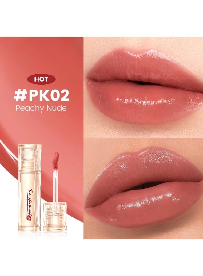 FOCALLURE Transferproof Shine Plump Lip Tint Transferproof Moisturizing Lipstick Makeup Beauty PK02 - Image 1