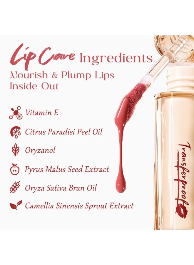 FOCALLURE Transferproof Shine Plump Lip Tint Transferproof Moisturizing Lipstick Makeup Beauty PK02 - Image 2