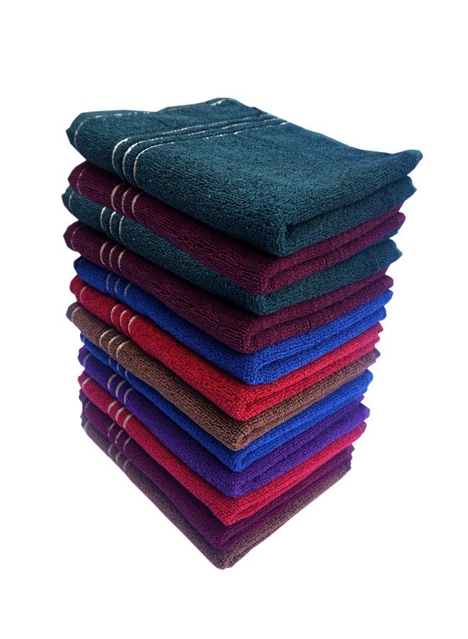 Space Fly Cotton Hand Towel | 500 GSM Hand Towels for Kitchen| Small Napkins Hand Towels | Size- 27.94 x 43.18 CM | Dark Color- Blue, Brown, Red, Cherry, Gray | Hand Towel Set of 12 - Image 1