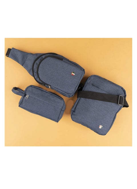 Men (Cross, Traingle & Small Handbag) Set for Men Blue