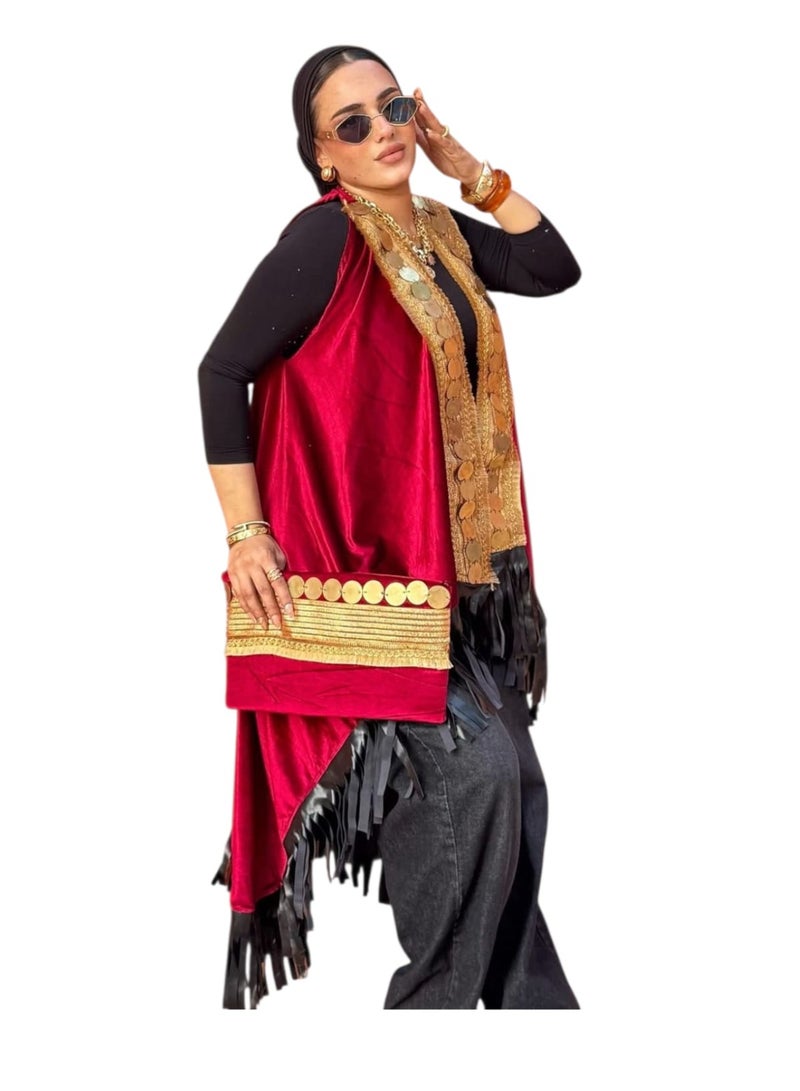Handmade abaya card with distinctive embroidery in cheerful colors – Free Size