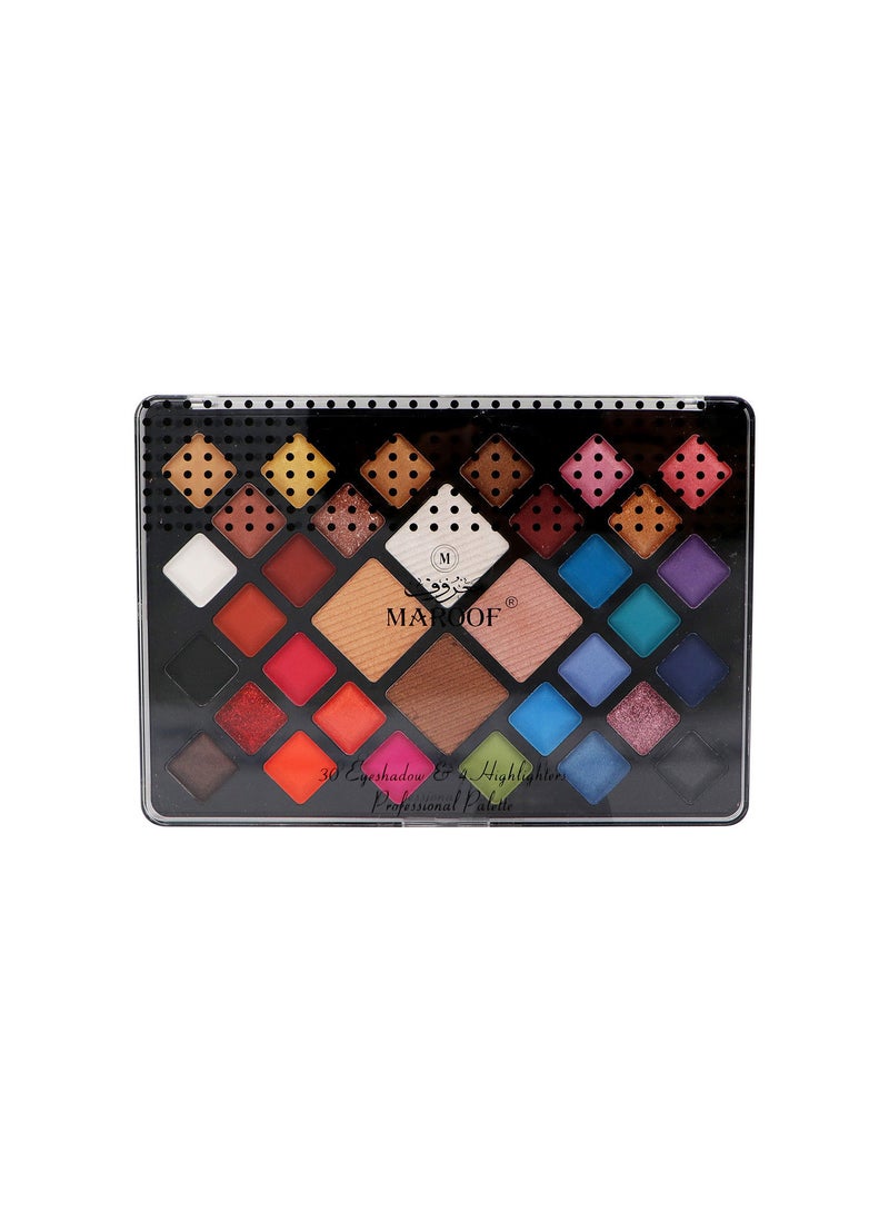 MAROOF باليت ماروف 30 ظل عيون و 4 هايلايترز تدوم طويلاً احترافية - Image 3