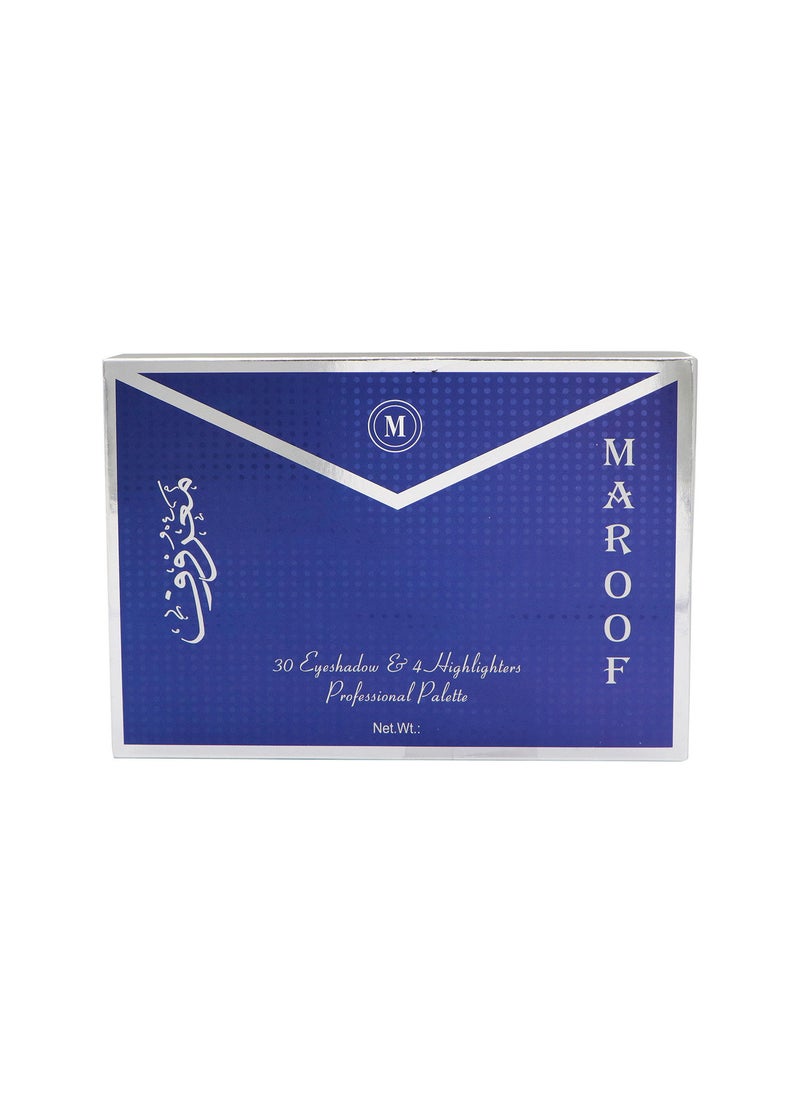 MAROOF باليت ماروف 30 ظل عيون و 4 هايلايترز تدوم طويلاً احترافية - Image 4