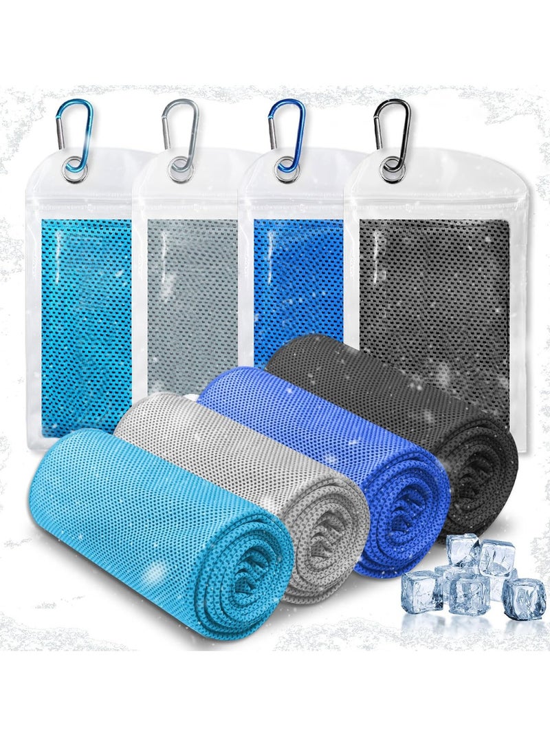 Generic Cooling Towels for Neck and Face - Neck Coolers for Hot Weather -Cooling Neck Wraps Sweat Towel Rags for Extreme Heat (40"x12"), 4 Packs Yoga, Golf, Gym, Camping, Workout & More Activities  - Image 1