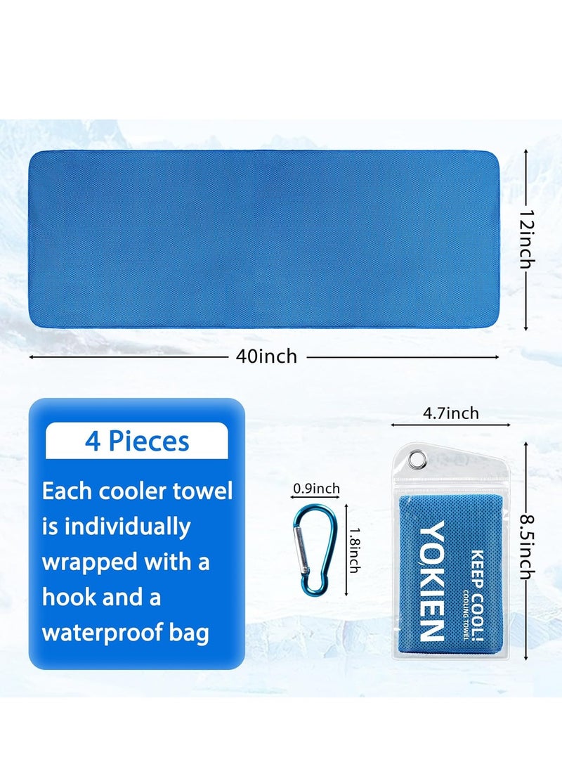 Generic Cooling Towels for Neck and Face - Neck Coolers for Hot Weather -Cooling Neck Wraps Sweat Towel Rags for Extreme Heat (40"x12"), 4 Packs Yoga, Golf, Gym, Camping, Workout & More Activities  - Image 2