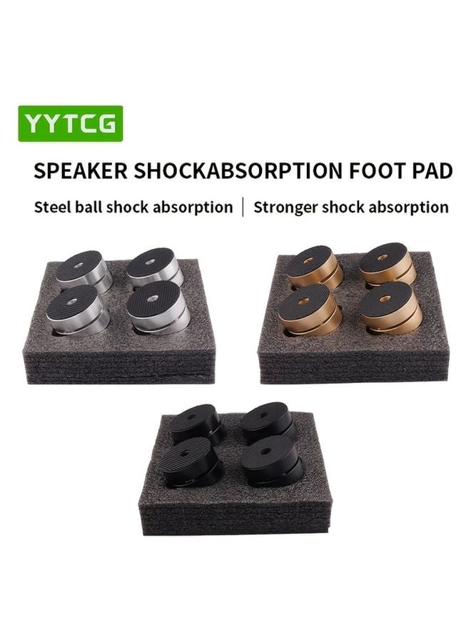 4 Pcs Golden Aluminum Alloy High Fidelity Audio Speakers Amplifiers DAC CD - Image 2