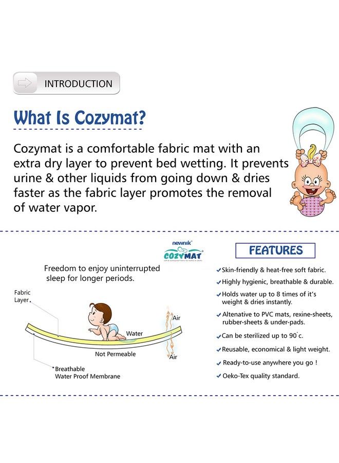 Newnik Premium Quick Water Resistant Dry Sheet;Waterproof Baby Bed Protector Sheet Mattress Protect (Size: 70Cm X 100Cm) Plum Medium - Image 3