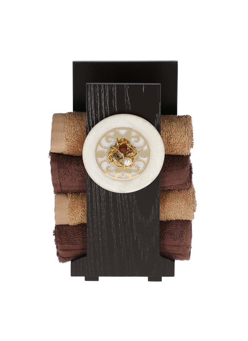 Cocktail - COCKTAIL Handcrafted Wooden Hand Towel Holder| Towel Stand For Bathroom| Napkin Holder For Washbasin| Towel Stand| Guests Towel Organizer Rack| Bathroom accessories |Towel Rack, Brown (Wh Resin) - Image 1