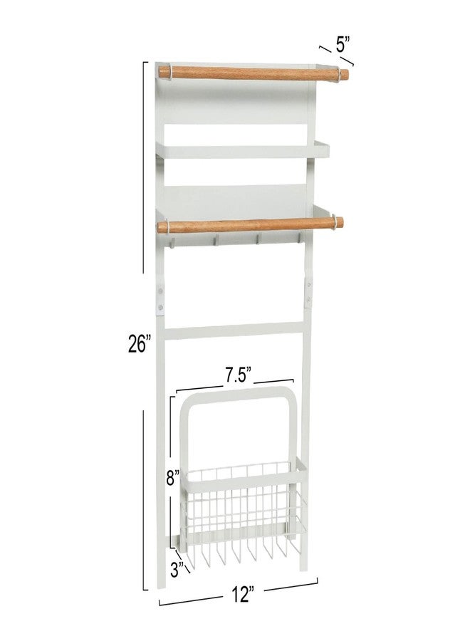 Household Essentials Metal Magnetic Organizer Rack, White - Image 3