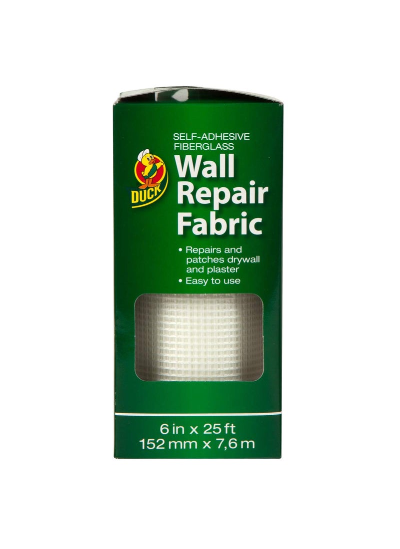 Duck Duck Brand Self-Adhesive Drywall Repair Fabric, 6-Inch by 25 Feet, Single Roll, White (282084)  - Image 2