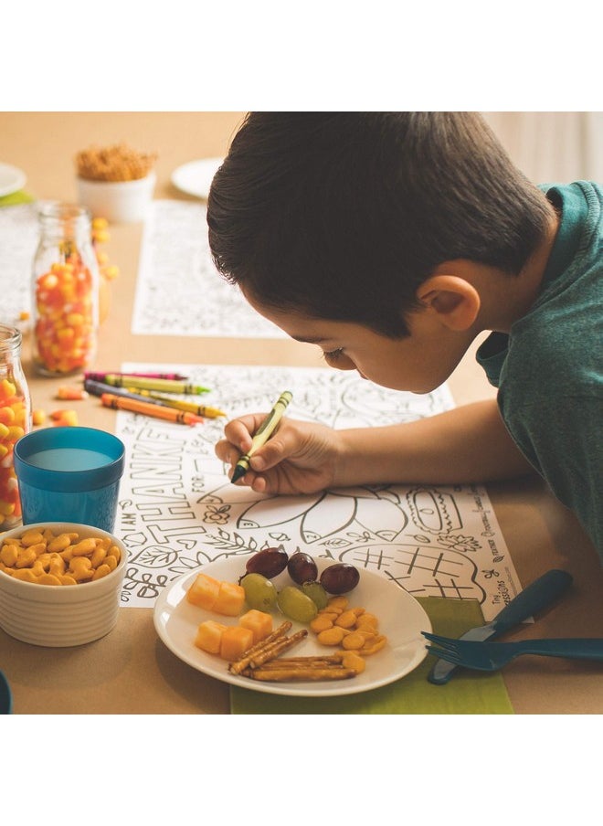 Tiny Expressions Fall Thanksgiving Placemats For Kids (Pack Of 12 Turkey Placemats) ; Coloring Activity Paper Table Mats For Children To Write Thankful List ; Disposable Bulk Bundle Set  - Image 3