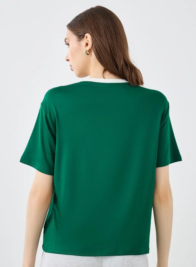 Take Two Take Two Slogan Print Regular Fit T-Shirt