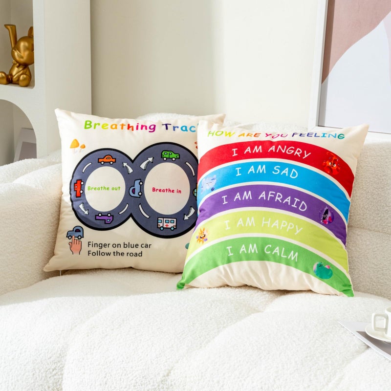 B BBPM Classroom Must Haves Throw Pillow Covers Set of 2 - Calming Corner School Counselor Office Mental Health Pillow Decor Calm Down Corner Items for Home Kids Dutch Velvet 18x18 Inch - Image 5
