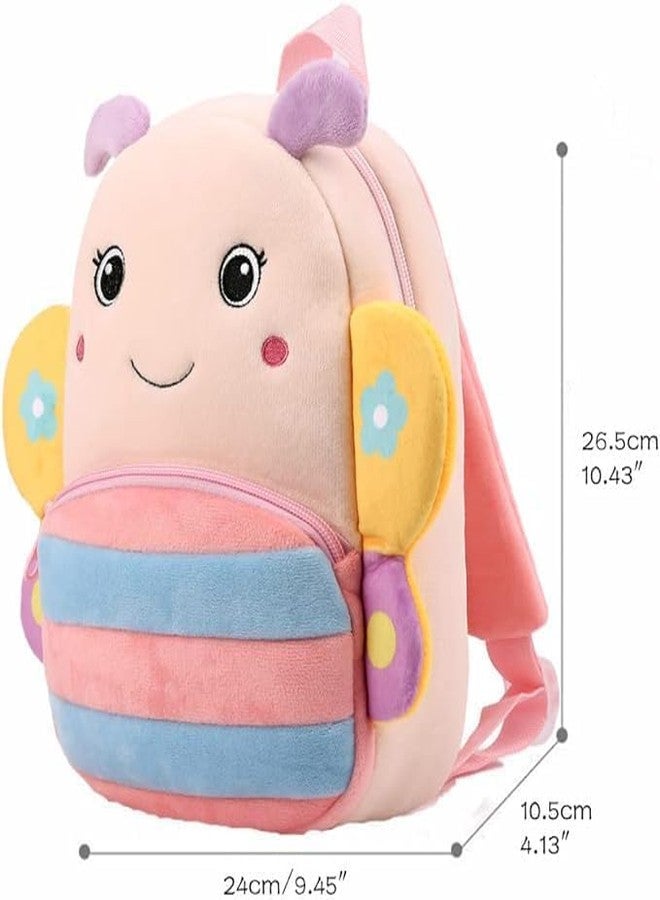 MELVIS Cute Kids Backpack Toddler Bag | Plush Animal Cartoon Mini Travel Bag for Baby Girl & Boy 1-5 Years | Small Size | Cute Butterfly - Image 3